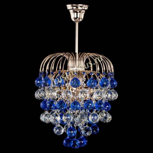 Люстра Хрустальные брызги шар 40 мм синяя в Саратове Гусь Хрустальный
