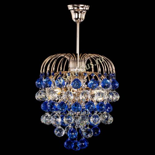 Люстра Хрустальные брызги шар 40 мм синяя в Саратове Гусь Хрустальный