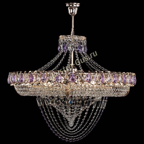 Люстра Кольцо Классика Веер №8 фиолетовая в Саратове Гусь Хрустальный