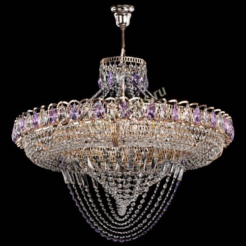 Люстра Кольцо Классика Веер №8 фиолетовая в Саратове Гусь Хрустальный