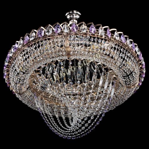 Люстра Кольцо Классика Веер №8 фиолетовая в Саратове Гусь Хрустальный