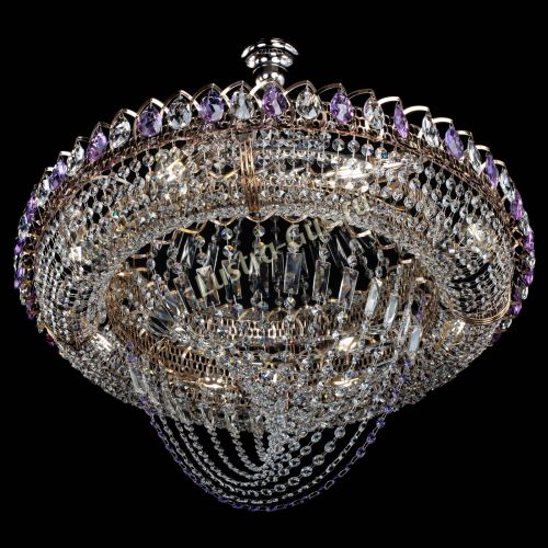 Люстра Кольцо Классика Веер №8 фиолетовая в Саратове Гусь Хрустальный