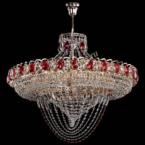 Люстра Кольцо Классика Веер №8 красная в Саратове Гусь Хрустальный
