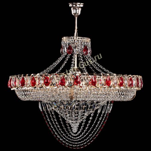 Люстра Кольцо Классика Веер №8 красная в Саратове Гусь Хрустальный