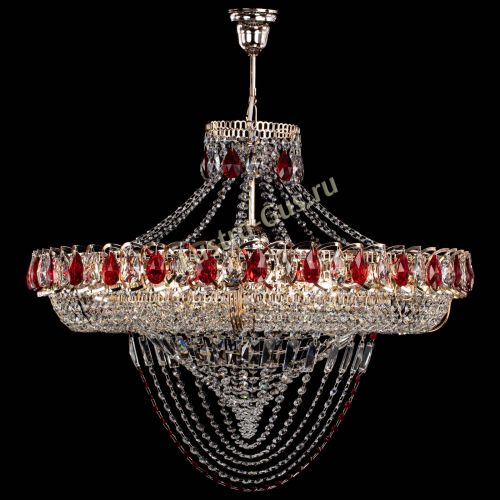 Люстра Кольцо Классика Веер №8 красная в Саратове Гусь Хрустальный