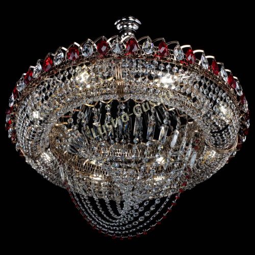 Люстра Кольцо Классика Веер №8 красная в Саратове Гусь Хрустальный