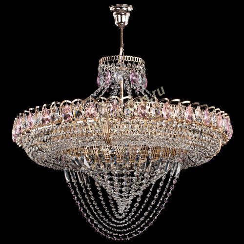 Люстра Кольцо Классика Веер №8 розовая в Саратове Гусь Хрустальный