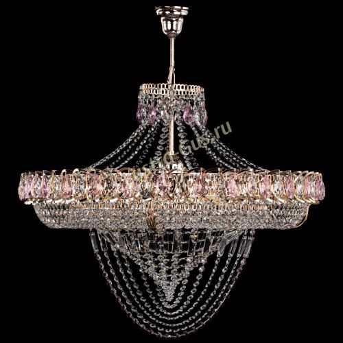Люстра Кольцо Классика Веер №8 розовая в Саратове Гусь Хрустальный