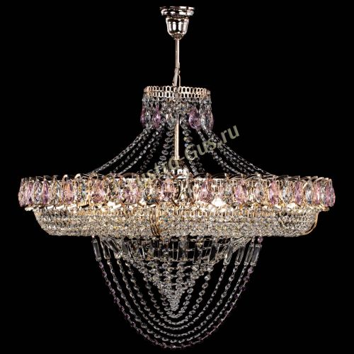 Люстра Кольцо Классика Веер №8 розовая в Саратове Гусь Хрустальный
