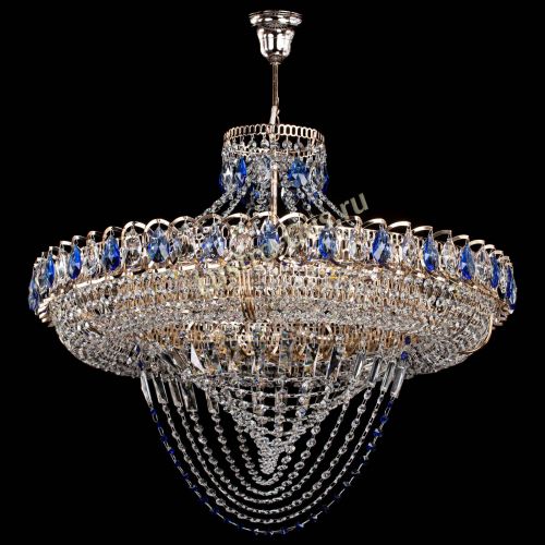 Люстра Кольцо Классика Веер №8 синяя в Саратове Гусь Хрустальный