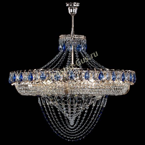 Люстра Кольцо Классика Веер №8 синяя в Саратове Гусь Хрустальный