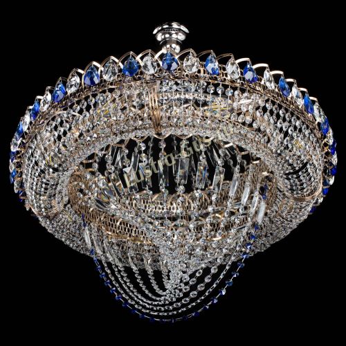 Люстра Кольцо Классика Веер №8 синяя в Саратове Гусь Хрустальный