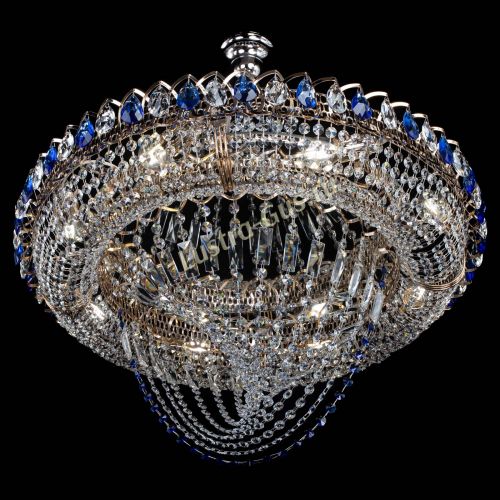 Люстра Кольцо Классика Веер №8 синяя в Саратове Гусь Хрустальный