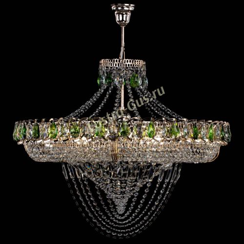 Люстра Кольцо Классика Веер №8 зеленая в Саратове Гусь Хрустальный