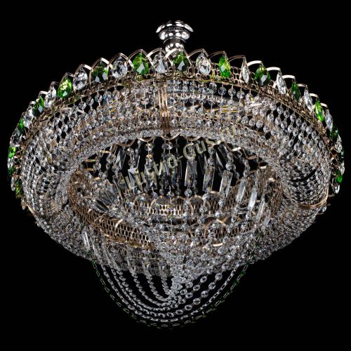 Люстра Кольцо Классика Веер №8 зеленая в Саратове Гусь Хрустальный