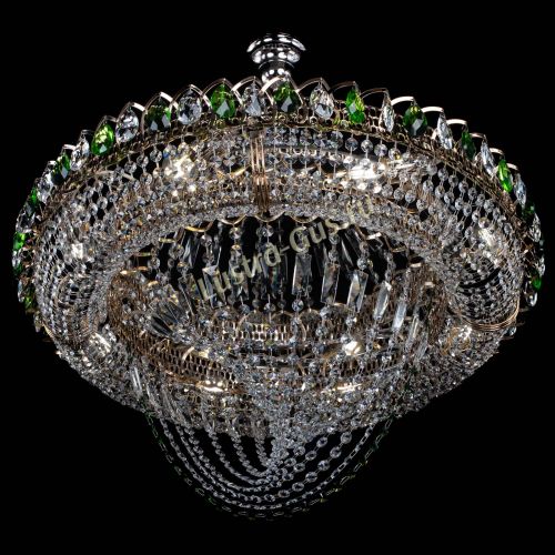 Люстра Кольцо Классика Веер №8 зеленая в Саратове Гусь Хрустальный