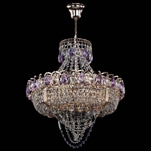 Люстра Кольцо Классика Веер фиолетовая в Саратове Гусь Хрустальный