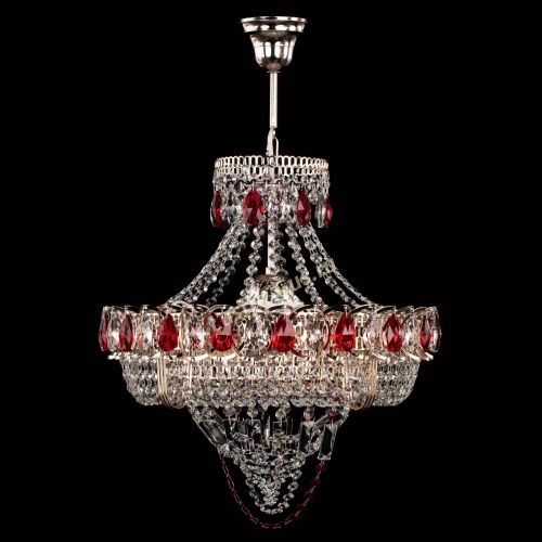 Люстра Кольцо Классика Веер красная в Саратове Гусь Хрустальный