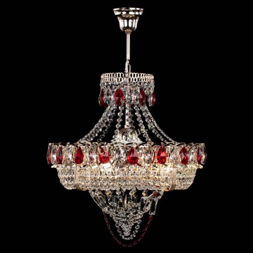 Люстра Кольцо Классика Веер красная в Саратове Гусь Хрустальный