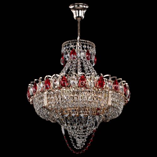 Люстра Кольцо Классика Веер красная в Саратове Гусь Хрустальный