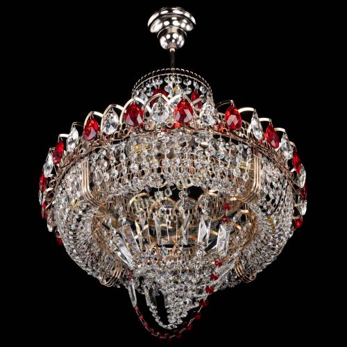 Люстра Кольцо Классика Веер красная в Саратове Гусь Хрустальный