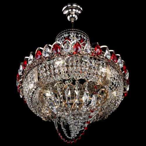Люстра Кольцо Классика Веер красная в Саратове Гусь Хрустальный