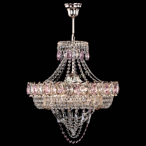 Люстра Кольцо Классика Веер розовая в Саратове Гусь Хрустальный