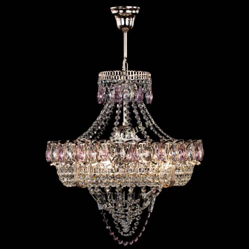 Люстра Кольцо Классика Веер розовая в Саратове Гусь Хрустальный