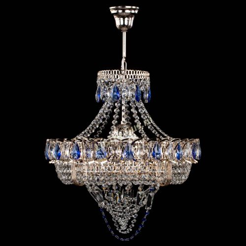 Люстра Кольцо Классика Веер синяя в Саратове Гусь Хрустальный