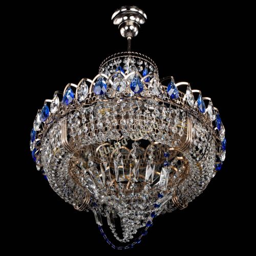 Люстра Кольцо Классика Веер синяя в Саратове Гусь Хрустальный