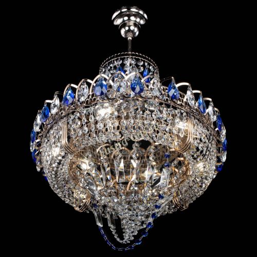 Люстра Кольцо Классика Веер синяя в Саратове Гусь Хрустальный