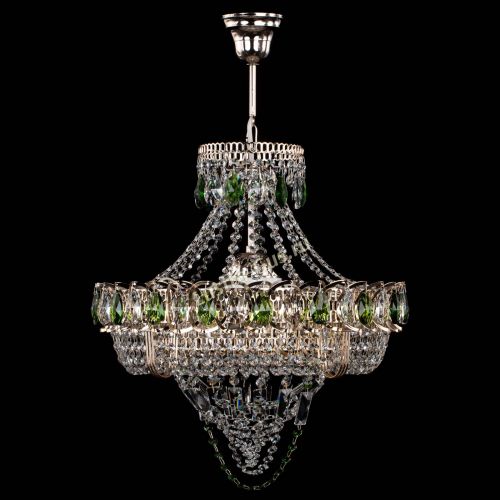 Люстра Кольцо Классика Веер зеленая в Саратове Гусь Хрустальный