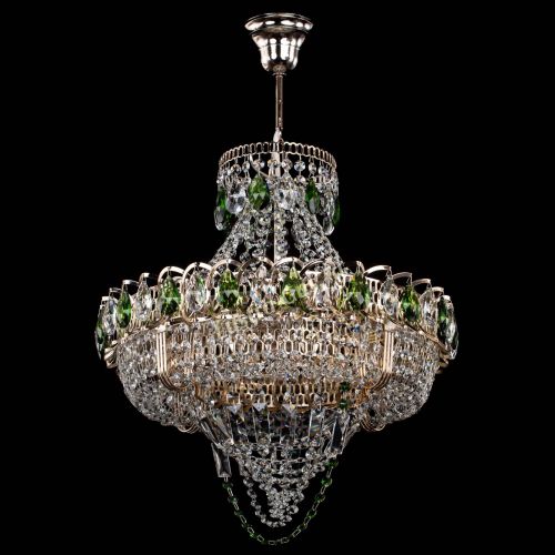 Люстра Кольцо Классика Веер зеленая в Саратове Гусь Хрустальный