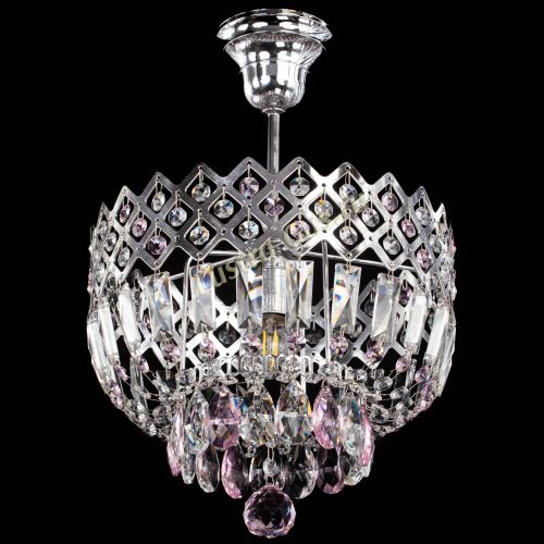 Люстра Корона №1 пластинка розовая в Саратове Гусь Хрустальный