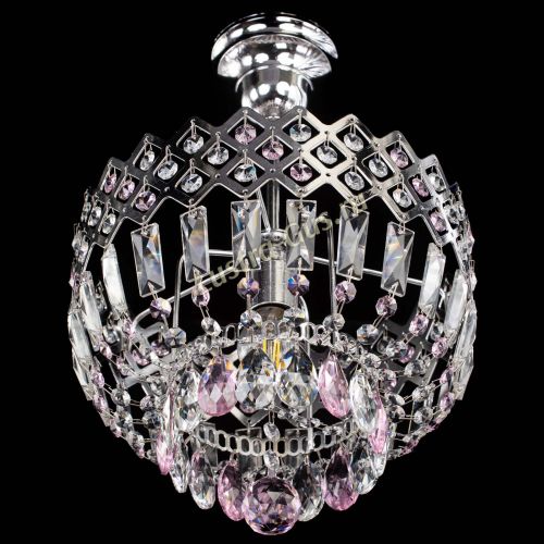 Люстра Корона №1 пластинка розовая в Саратове Гусь Хрустальный