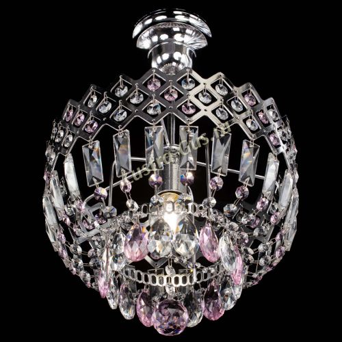 Люстра Корона №1 пластинка розовая в Саратове Гусь Хрустальный
