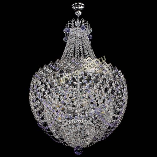 Люстра Корона №5 с подвесом Фиолетовая в Саратове Гусь Хрустальный