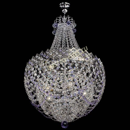 Люстра Корона №5 с подвесом Фиолетовая в Саратове Гусь Хрустальный