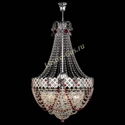 Люстра Корона №5 с подвесом Красная в Саратове Гусь Хрустальный