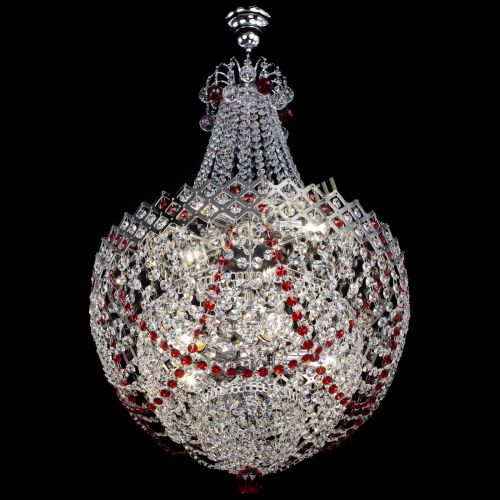 Люстра Корона №5 с подвесом Красная в Саратове Гусь Хрустальный