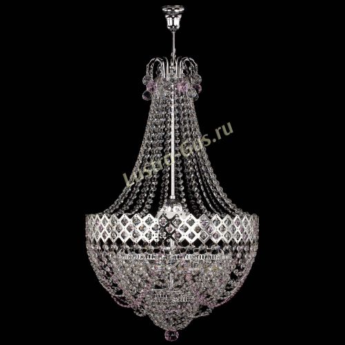 Люстра Корона №5 с подвесом Розовая в Саратове Гусь Хрустальный