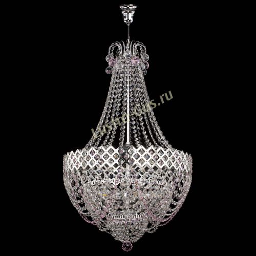 Люстра Корона №5 с подвесом Розовая в Саратове Гусь Хрустальный
