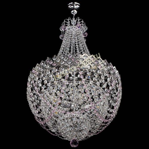 Люстра Корона №5 с подвесом Розовая в Саратове Гусь Хрустальный