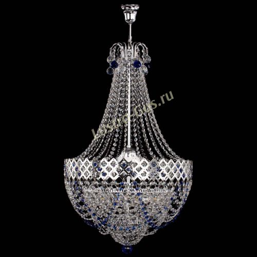 Люстра Корона №5 с подвесом Синяя в Саратове Гусь Хрустальный