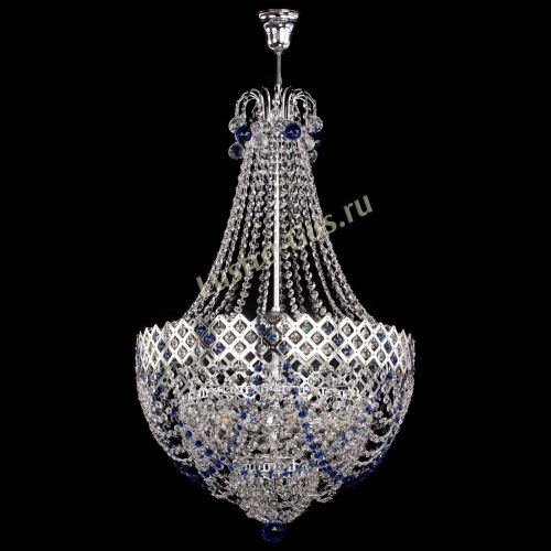 Люстра Корона №5 с подвесом Синяя в Саратове Гусь Хрустальный