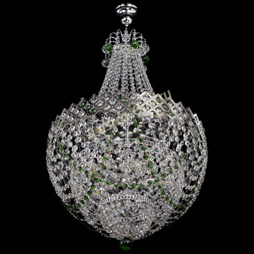 Люстра Корона №5 с подвесом Зеленая в Саратове Гусь Хрустальный