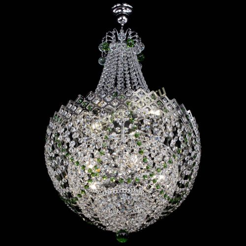 Люстра Корона №5 с подвесом Зеленая в Саратове Гусь Хрустальный