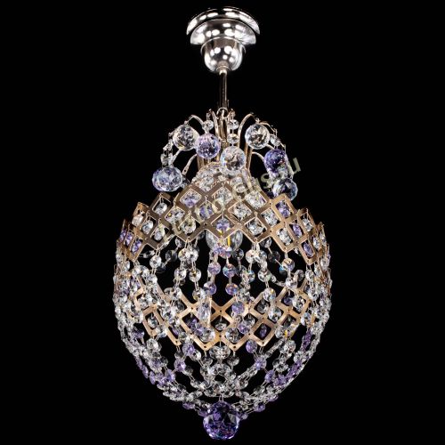 Люстра Корона №6 фиолетовая в Саратове Гусь Хрустальный