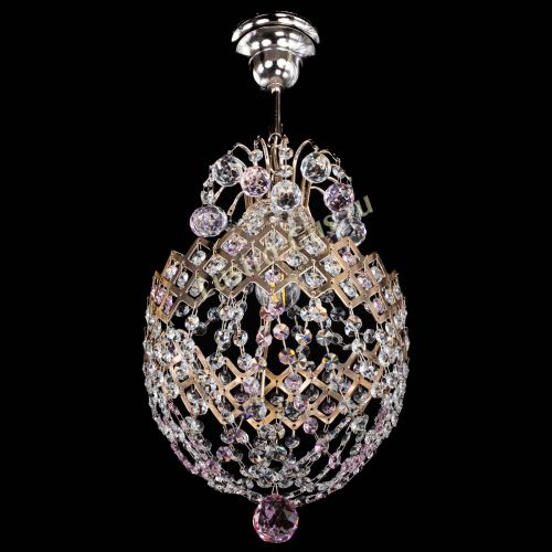 Люстра Корона №6 розовая в Саратове Гусь Хрустальный