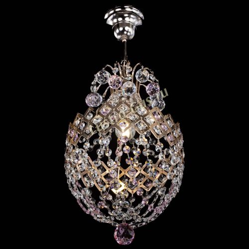 Люстра Корона №6 розовая в Саратове Гусь Хрустальный
